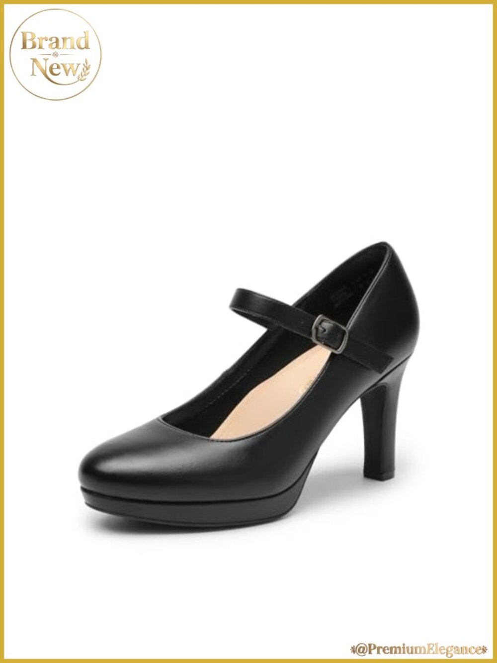Women's Vegan Leather Mary Jane High Heel Pumps Dressy Comfort